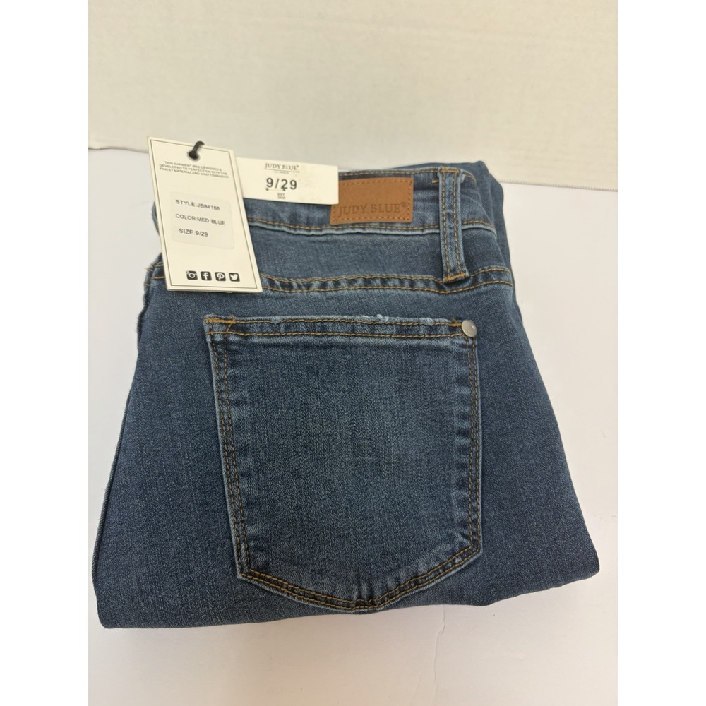 Judy Blue NWT Mid-Rise Size 9/29 Skinny Fit Denim Jeans Style #84165 Corded Legs